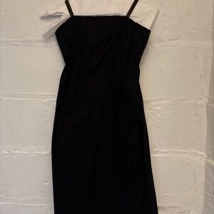 Black strapless cotton dress